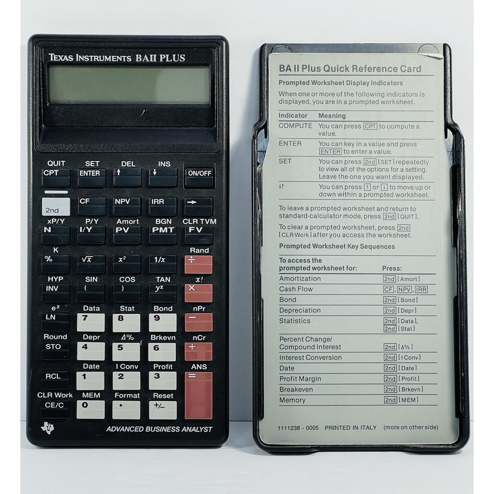 Texas Instruments BA II Plus Financial Calculator Advanced Business Analyst